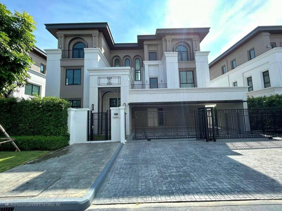 For RentHousePattanakan, Srinakarin : WW25011 For rent #Luxury house, Saint Royal Village, Krungthep Kreetha, new house, decorated, ready to move in #near Wellington International School #Bangkok Kreetha house