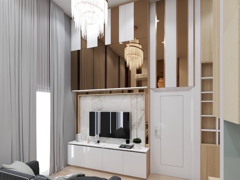 For RentCondoRatchadapisek, Huaikwang, Suttisan : [For rent] - Noble Revolve 1 very special private unit, 2 bedrooms, only 4 units on the whole floor.