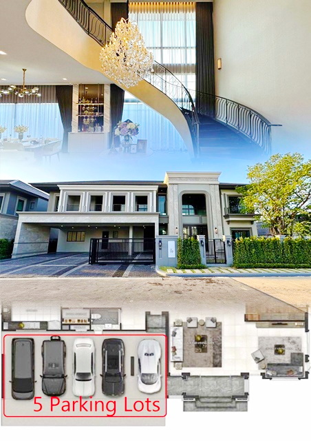 For RentHouseLadkrabang, Suwannaphum Airport : Krungthep Kreetha 6Bed Grand Bangkok Boulevard For rent luxury mansion 505sq.m.130 sq wa.