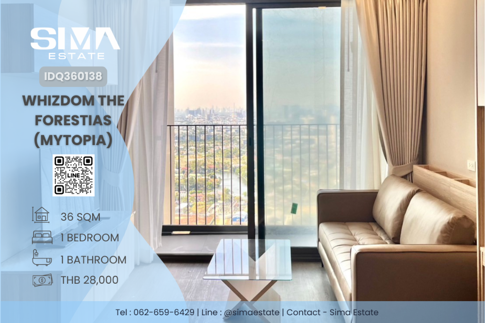 For RentCondoBangna, Bearing, Lasalle : For rent ☁️Whizdom The Forestias (Mytopia) ☁️ Beautiful room, well decorated, high floor, decorated and ready to move in ☀️