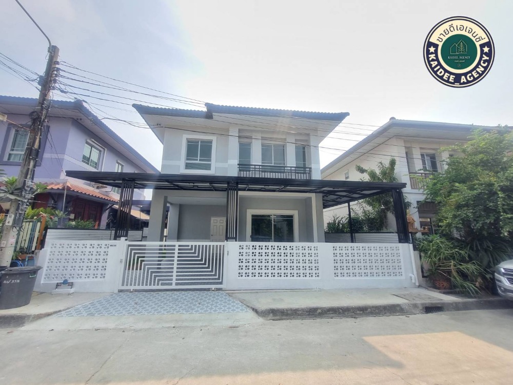 For SaleHouseNawamin, Ramindra : For sale: Semi-detached house, single house style, Modern, ready to move in, Prompat Village 1, Ram Intra, Safari World, Hathai Rat 39, along Khlong Song, Fashion Island, Hathai Rat, Phraya Suren, Panya Intra, Nimit Mai, Sai Mai, Khlong Sam Wa, Wat Paen T