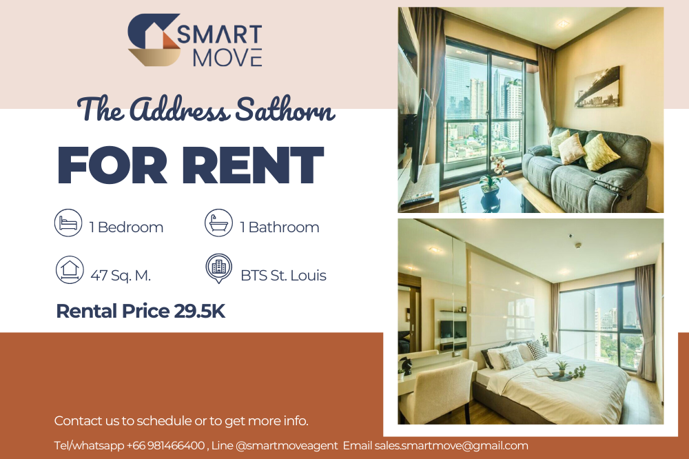 For RentCondoSathorn, Narathiwat : 🔥FOR RENT !! 🔥Code C20241100048.......The Address Sathorn, 1 bedroom, 1 bathroom, East Facing, high floor 13+, furnished, ready to move in📢📢