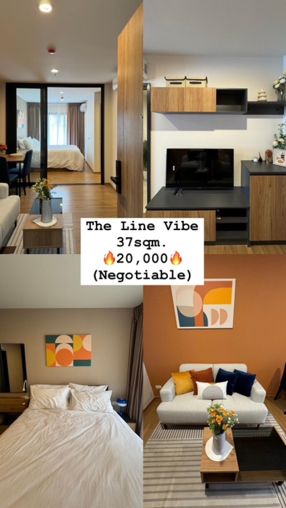 For RentCondoLadprao, Central Ladprao : The Line Vibe *Big 1 Bed* 20,000🔥 @BTS Ha Yaek Ladprao (Opposite Central Ladprao) ☎️Tel/Line: 094-162-4424