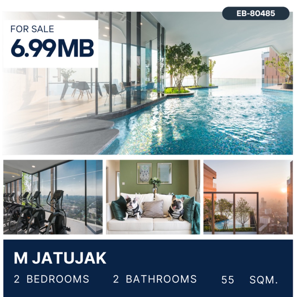 For SaleCondoSapankwai,Jatujak : 🔥 Dont miss out on this huge discount! 🔥 ​​🏙️ M Jatujak 📍 2 bedrooms | 2 bathrooms | Size 55 sq m. 💸 Selling for only 6,990,000 baht (negotiable!) 📞 Call: 086-746-8882 (K. Cooper)