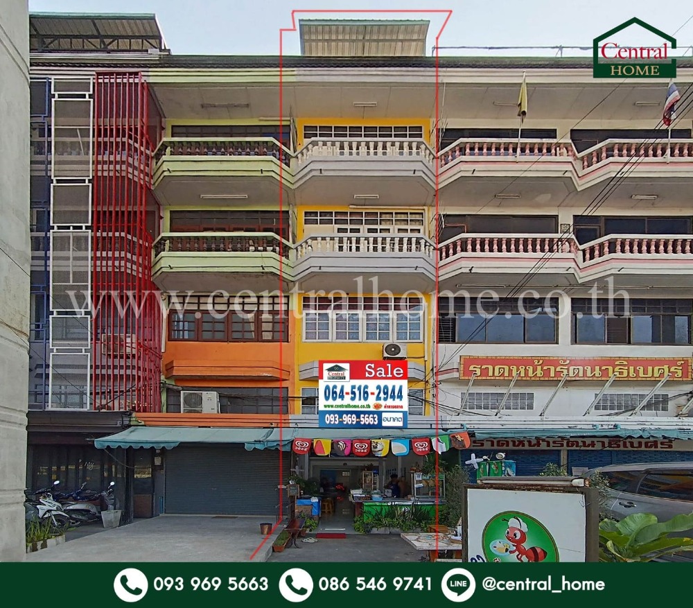 For SaleShophouseRattanathibet, Sanambinna : Commercial building, Rattanathibet, near MRT Saphan Phra Nang Klao