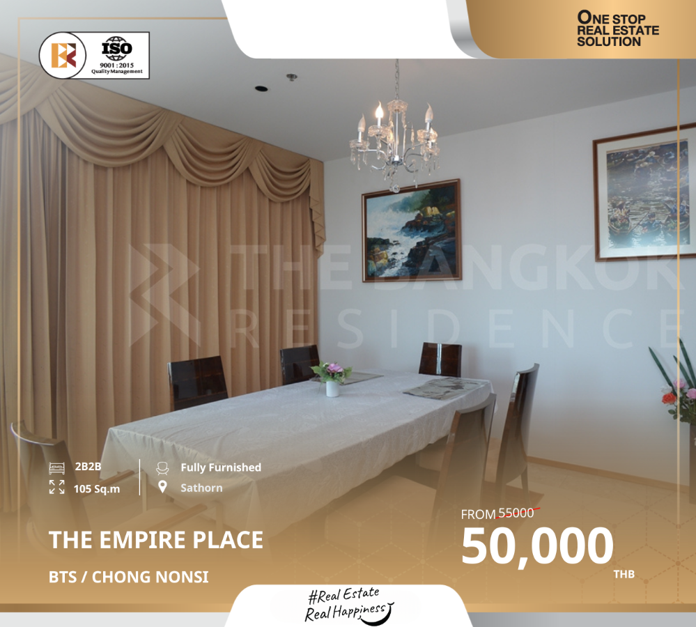 For RentCondoSathorn, Narathiwat : The Empire Place: High-Rise Condo in Chicago-Style Near BTS Chong Nonsi