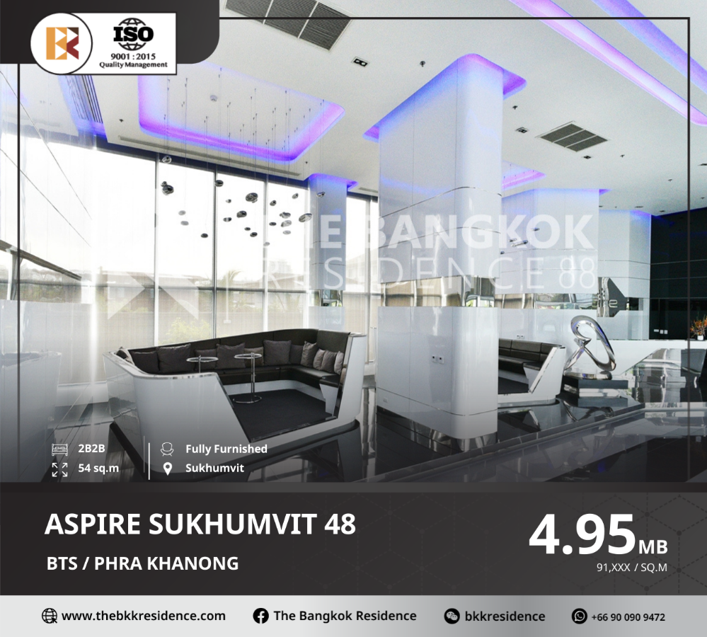 For SaleCondoOnnut, Udomsuk : Aspire Sukhumvit 48 – Great Price, High Floor, Close to BTS Phra Khanong