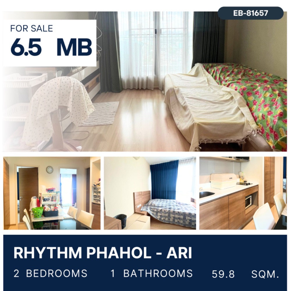 For SaleCondoSapankwai,Jatujak : 🔥 Dont miss out on this huge discount! 🔥 ​​🏙️ Rhythm Phahol-Aree 📍 2 bedrooms | 1 bathroom | Size 59.8 sq.m. 💸 Selling for only 6,500,000 baht (negotiable!) 📞 Call: 086-746-8882 (K. Cooper)