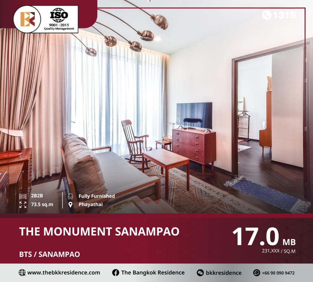 For SaleCondoAri,Anusaowaree : The Monument Sanampao, spacious room, fully furnished, near BTS Sanam Pao