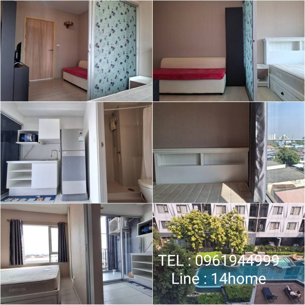 For RentCondo : คอนโดให้เช่า พลัม คอนโด เอ็กซ์ตร้า  พระราม 2 เฟส 1   อาคาร B ชั้น 5 วิวหมู่บ้าน ระเบียงตะวันออก  0961944999