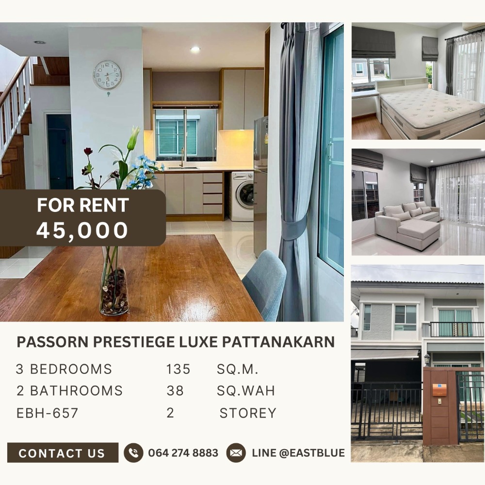 For RentHousePattanakan, Srinakarin : 🔥For Rent!! ready to move-in 3b2b 45k - Passorn Prestige Luxe Pattanakarn