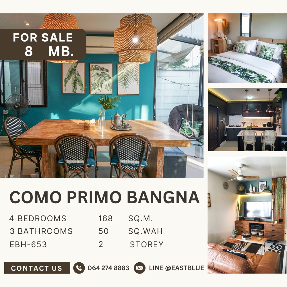 For SaleHouseBangna, Bearing, Lasalle : ✅Great value, good price 4b3b 8mb - Como Primo Bangna.