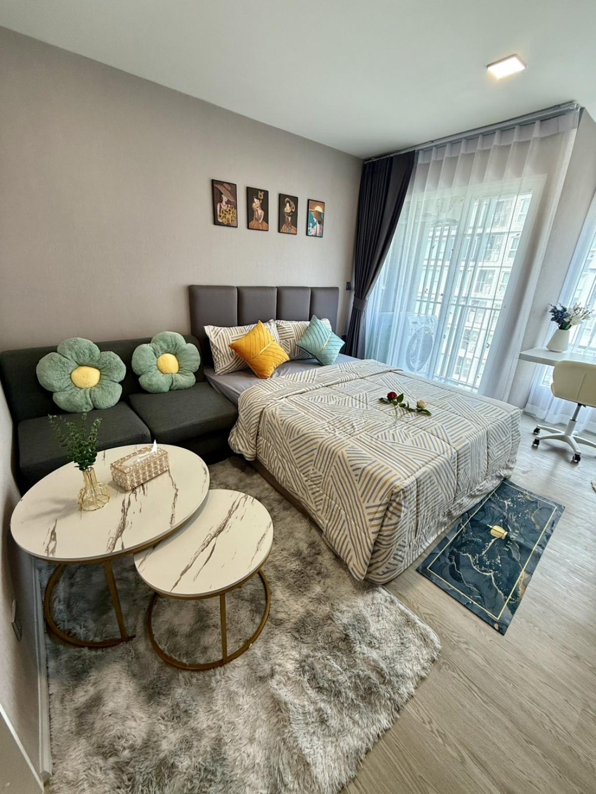 For RentCondoPathum Thani,Rangsit, Thammasat : ⭐ For rent: Kave Town Island Studio, 1 bathroom (kitchen partition), beautifully decorated, ready to move in