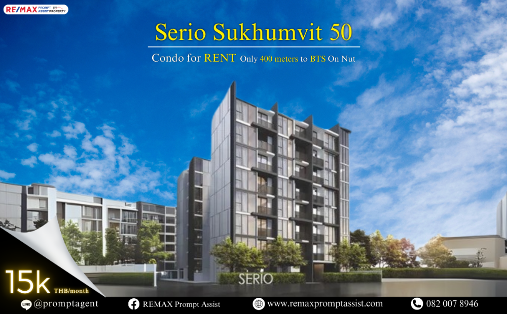 For RentCondoOnnut, Udomsuk : 🏡 For Rent: Serio Sukhumvit 50 – Just 5 Minutes to BTS On Nut 🚇