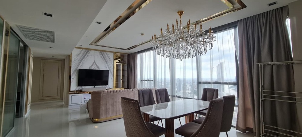 For SaleCondoSathorn, Narathiwat : ● Penthouse ● 50+ floor 123.00 sq.m. | 2 bedrooms, 2 Bathrooms, Fully-Furnished | near BTS Surasak 50 m., Bangkok Christian College 300 m., St. Louis Hospital 450 m.