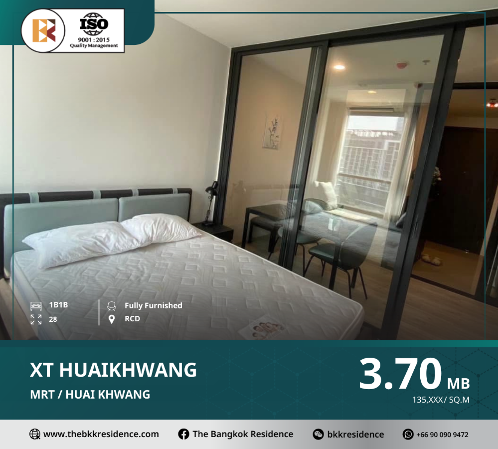 For SaleCondoRatchadapisek, Huaikwang, Suttisan : Xt huai khwang,prime location, below market price,near mrt huai khwang