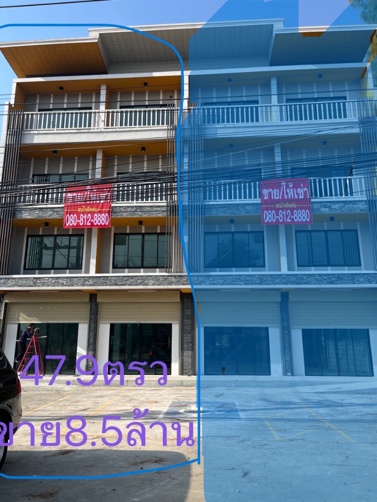 For SaleShop HousePattaya, Bangsaen, Chonburi : The owner posted himself, selling or renting a 4-storey twin shophouse, 47.9 sq m, Pong Subdistrict, Bang Lamung District, Chonburi.