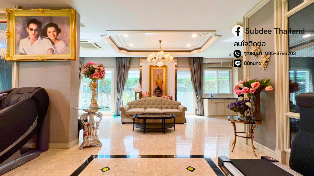 For SaleHousePhutthamonthon, Salaya : Luxurious, dignified, good society, good environment, shady, quiet, best price in the project, Grand Bangkok Boulevard Pinklao, Phutthamonthon Sai 2, large house, corner house on 167 sq m of land, usable area 520 sq m, 4 bedrooms, 5 bathrooms. Sale Grand 