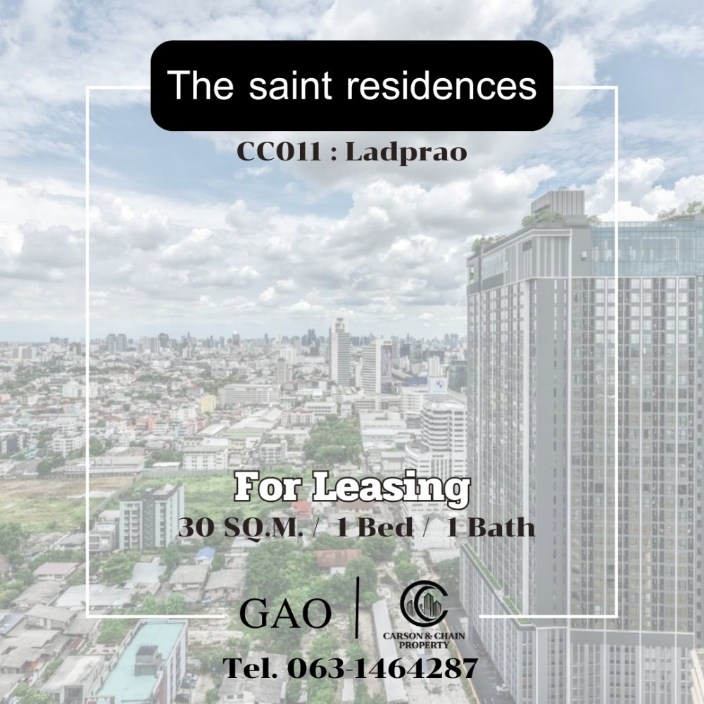 For RentCondoLadprao, Central Ladprao : ⭐️🔥For Rent!!!  The saint residences / Full Furniture / Line id : @carsonproperty