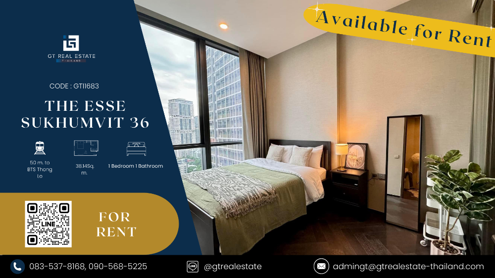 For RentCondoSukhumvit, Asoke, Thonglor : Condo The Esse Sukhumvit 36, beautiful room, fully furnished, ready to rent