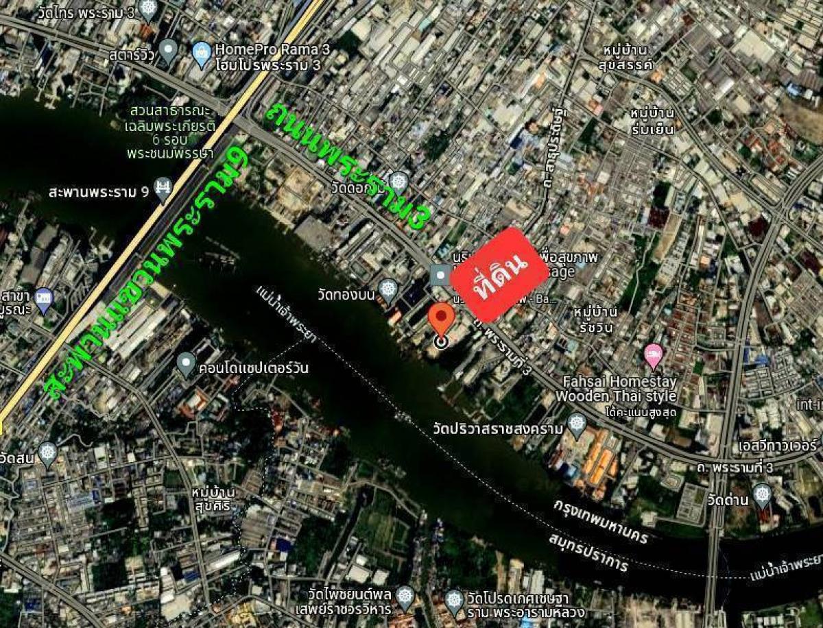 For SaleLandRama3 (Riverside),Satupadit : 🔥🌝💰🔥⛳️ Land for sale, 8 rai, Rama 3, next to the Chao Phraya River