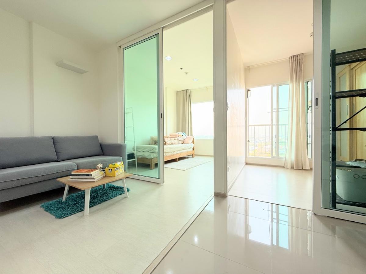 For SaleCondoSamut Prakan,Samrong : Condo for sale next to the BTS Chang Erawan, large room, good view, fully furnished