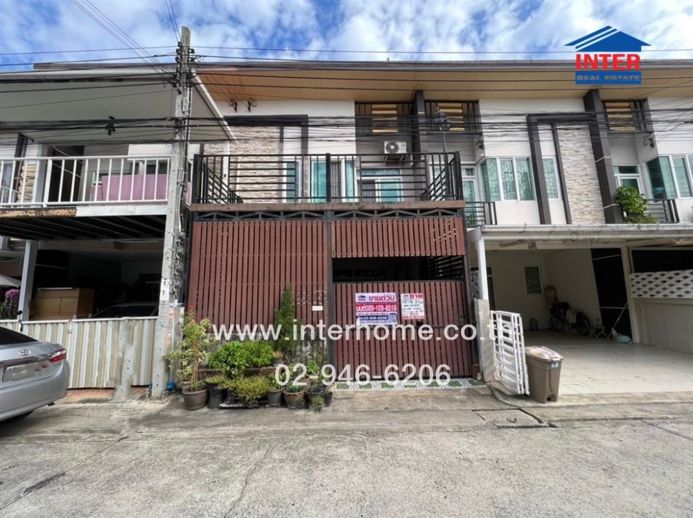 For SaleTownhouseMin Buri, Romklao : 2-storey townhouse, 20.6 sq.w., Gusto Townhome Village, Ramkhamhaeng, Soi Ratchadaphisek 3-5 (Soi Mistine), Ramkhamhaeng Road, Ratchadaphisek Road, Saphan Sung District, Bangkok