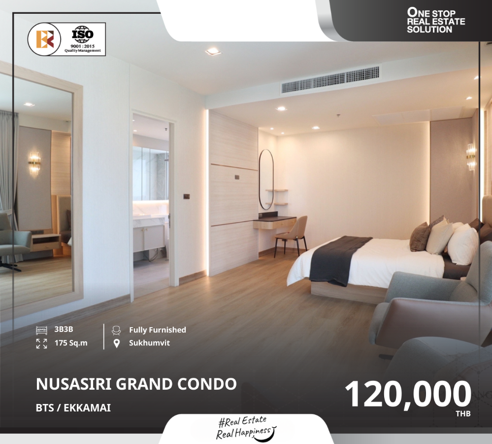 ให้เช่าคอนโดสุขุมวิท อโศก ทองหล่อ : Nusasiri Grand Condo ห้องสวยพร้อมอยู่ ใกล้ BTS เอกมัย