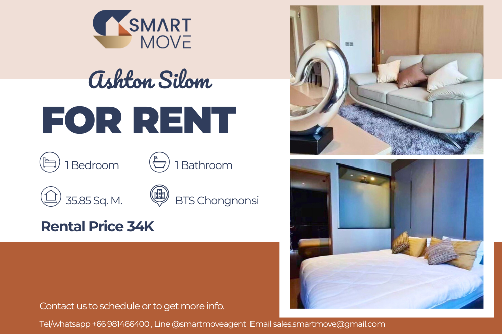 For RentCondoSilom, Saladaeng, Bangrak : 🔥FOR RENT !! 🔥Code C20221202803..........Ashton Silom, 1 bedroom, 1 bathroom, East Facing, high floor 28+, furnished, ready to move in📢📢📢