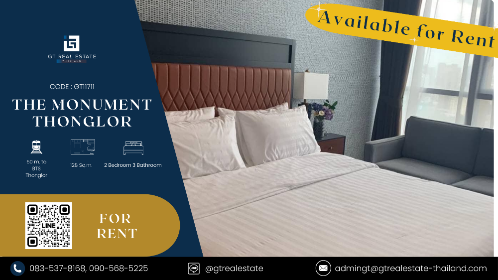 For RentCondoSukhumvit, Asoke, Thonglor : 🔥The Monument Thonglor 🔥  ready to rent ‼️Hot Price‼️