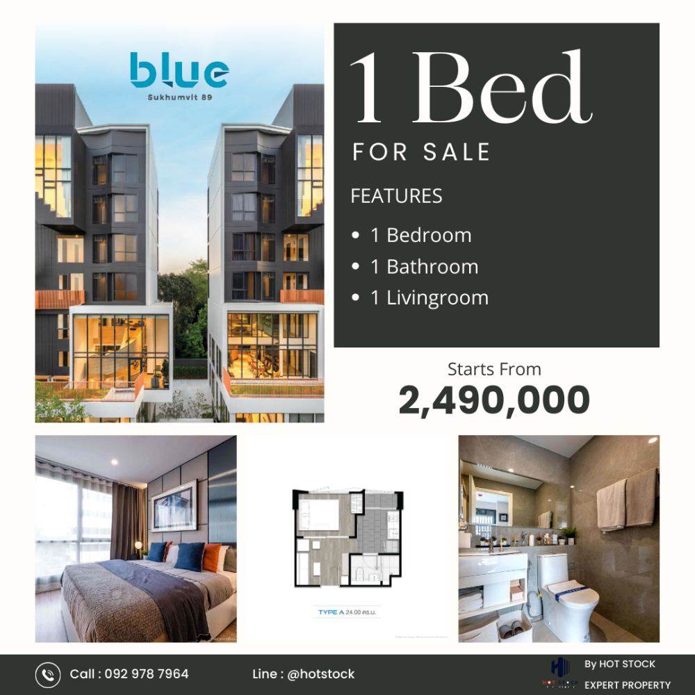 For SaleCondoOnnut, Udomsuk : ✨ Blue Sukhumvit 89 - Blue Sukhumvit 89 ✨ 📢 Sukhumvit Condo 💰 Condo in a great location, great price 🚆 Near BTS On Nut 🔥 With many juicy free promotions 🛏 1 Bedroom 🎉🎉