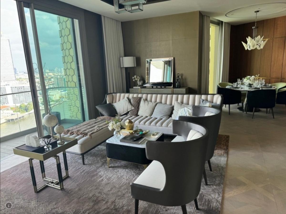 ขายคอนโดวงเวียนใหญ่ เจริญนคร : 📢👇For sale 3 bedrooms at  The Residences at Mandarin Oriental Bangkok , super luxury condominium by the river, long big balcony with river view, fully furnished by Joyce Wang , near Icon Siam, BTS Saphan Taksin