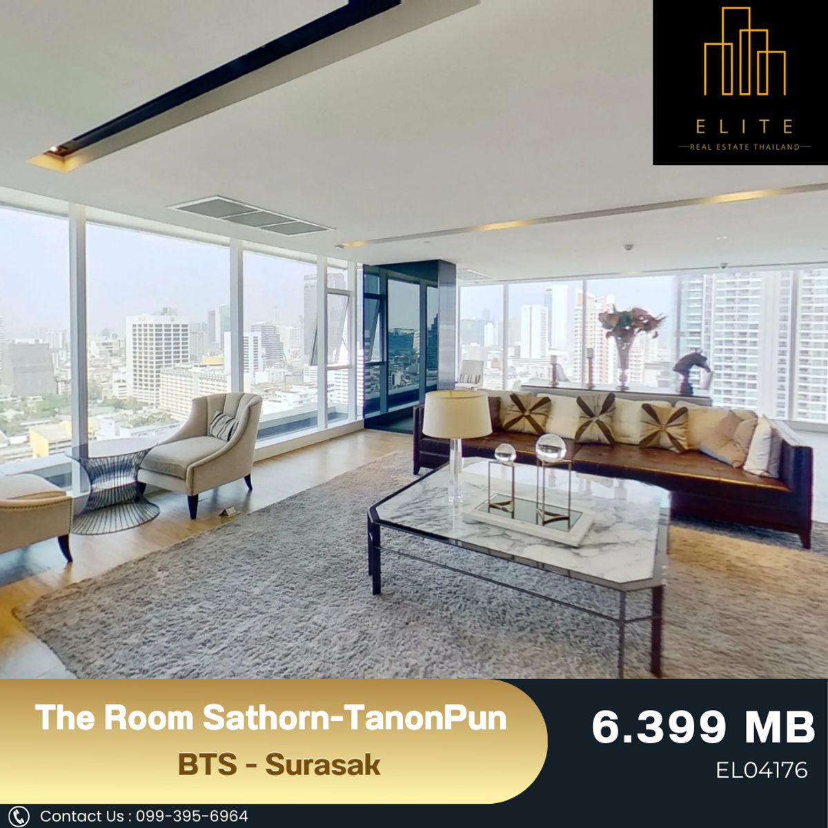 For SaleCondoSathorn, Narathiwat : 💥 Selling at a loss The Room Sathorn - TanonPun 💯 High floor, beautiful view, ready to move in, convenient transportation, near BTS - Surasak 🚄