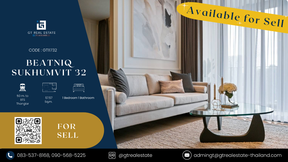 For SaleCondoSukhumvit, Asoke, Thonglor : Condo Beatniq Sukhumvit 32, beautiful room, fully furnished, ready to sell