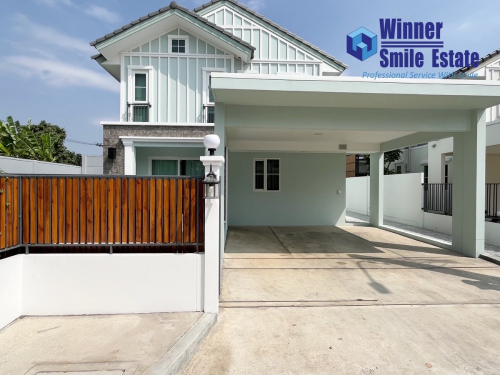 For RentHouseBangna, Bearing, Lasalle : For rent, single house, Villagio 2 Srinakarin - Bangna, near Mega Bangna, beautiful house, fully decorated, extra large plot 76 sq.w.