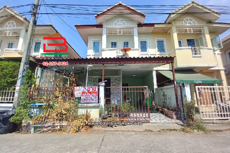 For SaleTownhouseAyutthaya : 2-storey twin townhouse, Smileland and House Village, area 28 square wah, Kung Lan Subdistrict, Bang Pa-in District, Ayutthaya