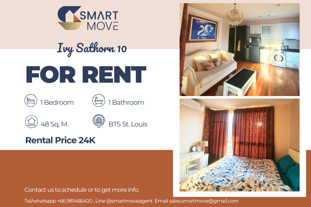 For RentCondoSathorn, Narathiwat : 🔥Code C20221200529......Ivy Sathorn 10 For Rent, 1 bedroom, 1 bathroom, high floor, furnished, ready to move in🔥