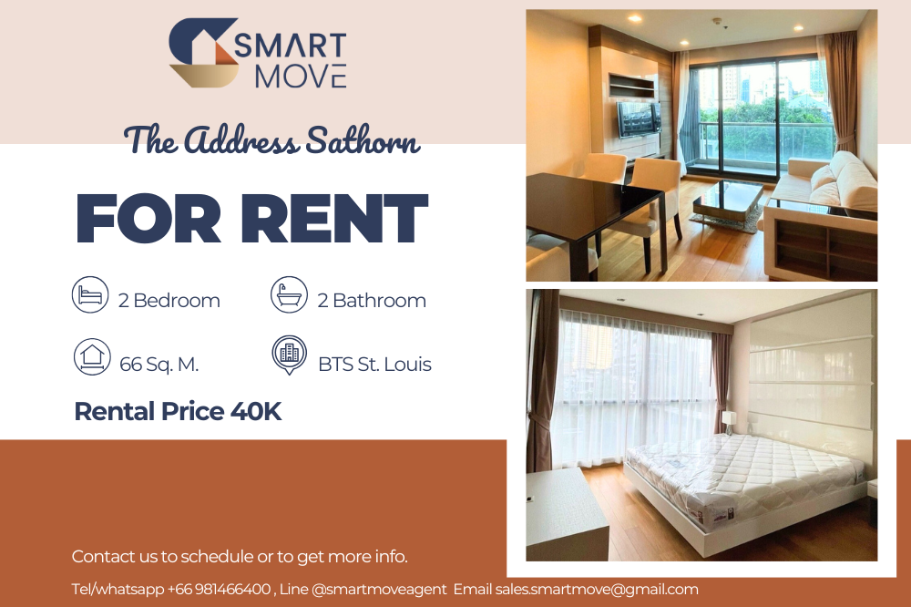 For RentCondoSathorn, Narathiwat : 🔥FOR RENT !! 🔥Code C20250200001..........The Address Sathorn, 2 bedrooms, 2 bathrooms, East Facing, furnished, ready to move in📢📢📢