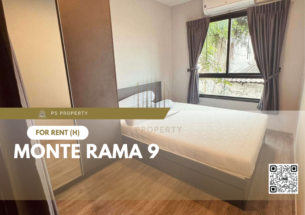 For RentCondoRama9, Petchburi, RCA : For rent 📍 Monte Rama 9 📍 Fully furnished and electrical appliances, near MRT Ramkhamhaeng.