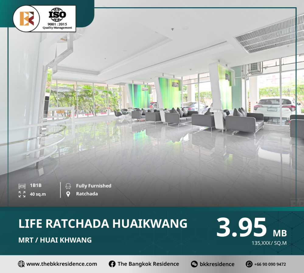 For SaleCondoRatchadapisek, Huaikwang, Suttisan : Life@Ratchada-Huai Khwang – The Perfect Cultural Hub, Near MRT Huai Khwang