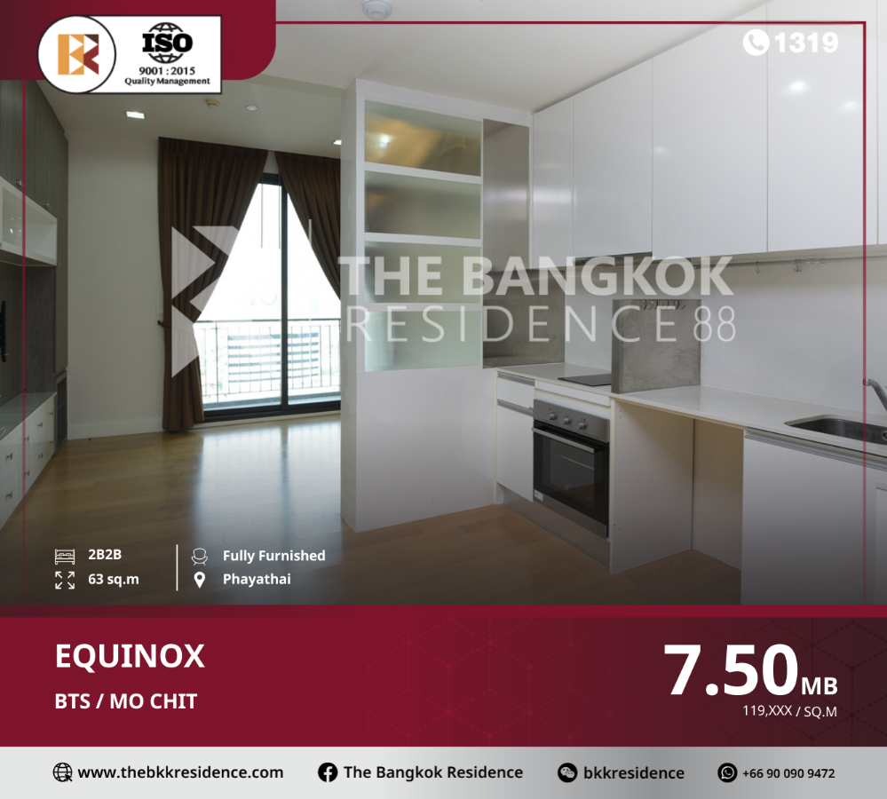 For SaleCondoLadprao, Central Ladprao : Equinox Phahol-Vipha – Prime Connectivity, Near BTS Mo Chit