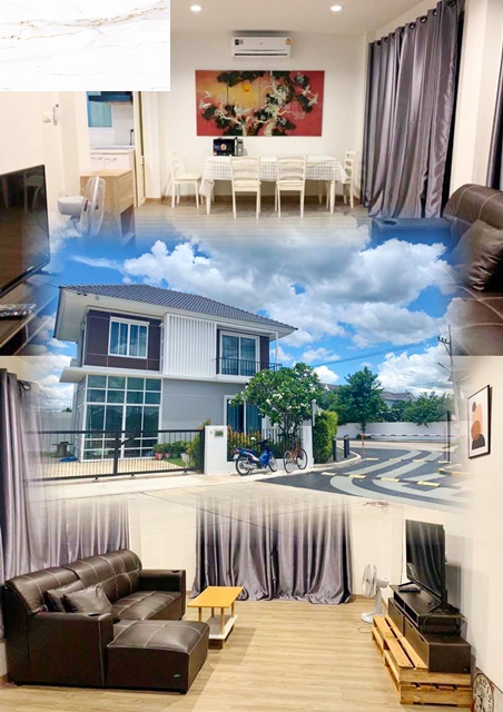 For RentHouseHuahin, Prachuap Khiri Khan, Pran Buri : PTT Station HinLekFai 450m. NongKhon Market 1.9km. 2-storey house corner house new condition quiet v