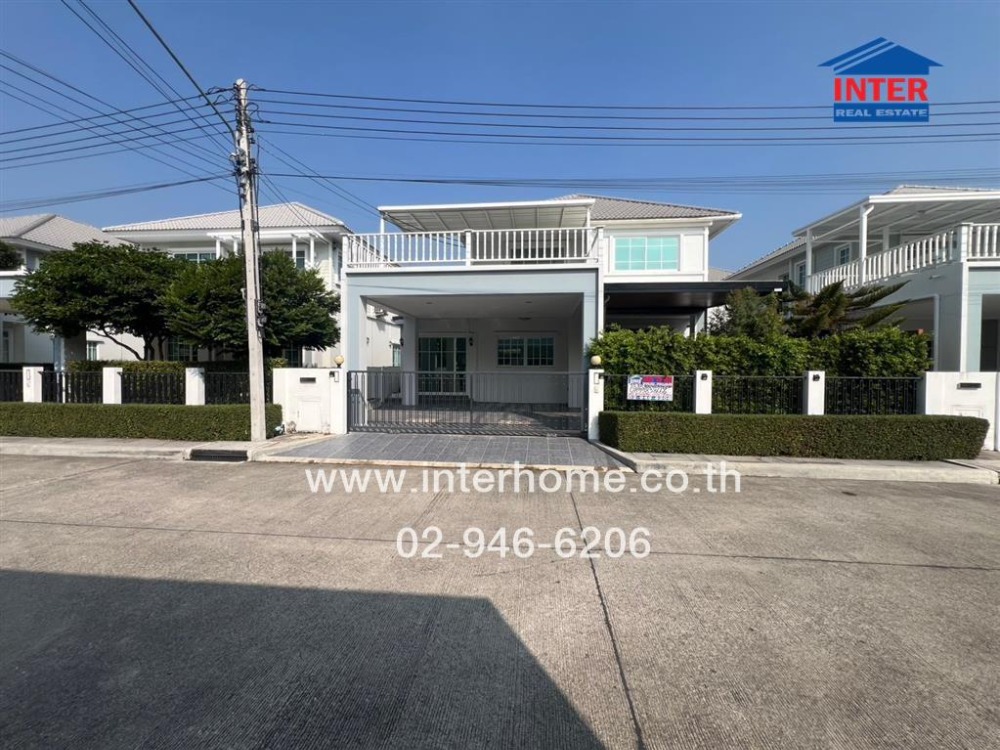 For SaleTownhouseRama5, Ratchapruek, Bangkruai : 2-storey twin house, 36.8 sq.w., Village Geo Village, Pinklao-Salaya, Kanchanaphisek Road, Samret Phatthana Road, Bang Kruai, Nonthaburi