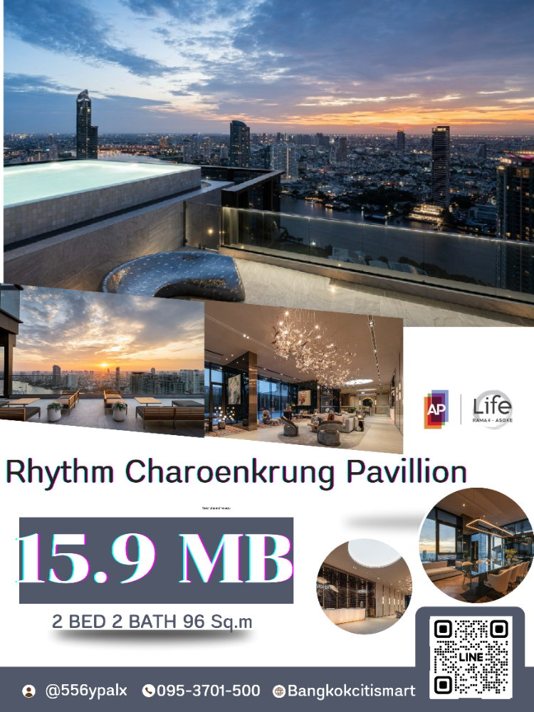 For SaleCondoSathorn, Narathiwat : Rhythm Charoenkrung Pavillion, buy directly from the project, best price in the project, Chao Phraya River view