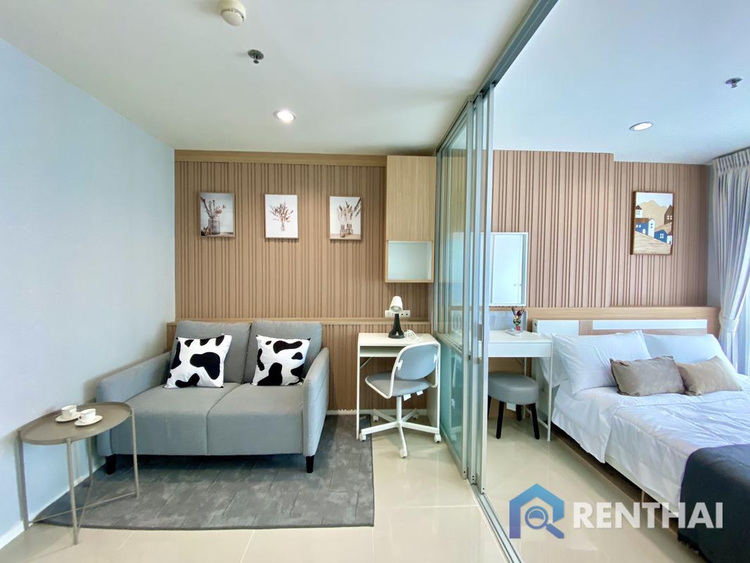 For RentCondoPattaya, Bangsaen, Chonburi : For rent: Lumpini Park Beach Jomtien, new room, can walk directly into the sea