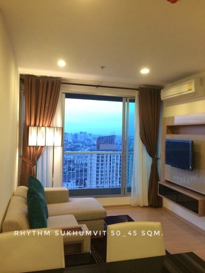 ให้เช่าคอนโดอ่อนนุช อุดมสุข : ให้เช่า คอนโด river view 1 nice bedroom Rhythm สุขุมวิท 50 (ริธึ่ม สุขุมวิท 50) 45 ตรม. near BTS Onnut Lotus Century Mall