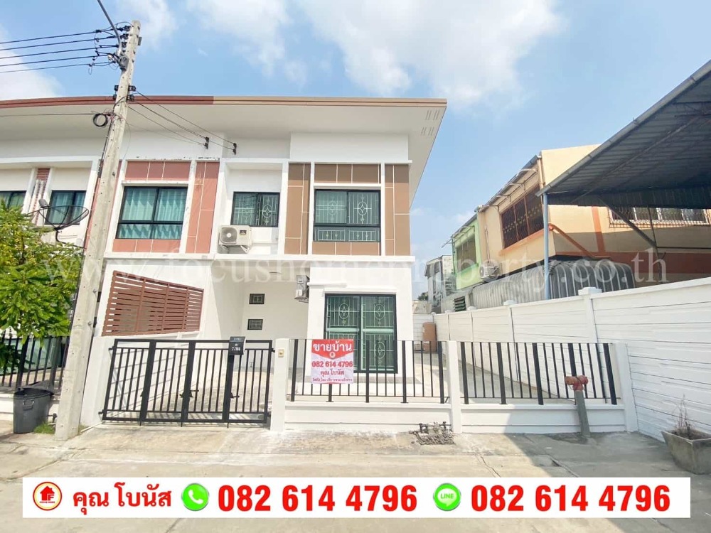 For SaleTownhousePathum Thani,Rangsit, Thammasat : Townhouse for sale, J-Town Village 1, Khlong 1, corner house