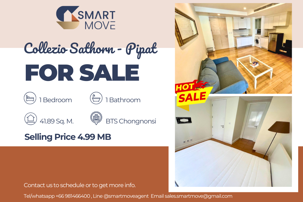 For SaleCondoSathorn, Narathiwat : 🔥FOR SALE !!🔥Code C20250100074..........Collezio Sathorn - Pipat, 1 bedroom, 1 bathroom, furnished, Special Deal!!📢📢📢