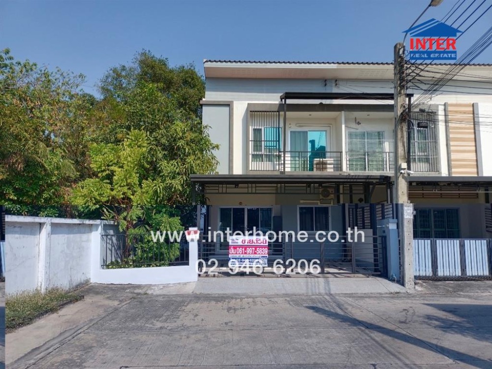 For SaleTownhouseMin Buri, Romklao : 2-storey townhouse, 39.8 sq.w., Medio Nimit Mai Village, near PTT gas station, near Soi Nimit Mai 15, Ram Intra Road, Khlong Sam Wa District, Bangkok