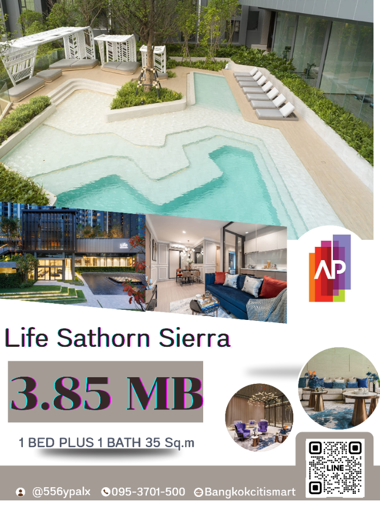 For SaleCondoThaphra, Talat Phlu, Wutthakat : For Sale‼ ️ Life Sathorn Sierra 1 Bedroom Plus 1 Bathroom Buy directly with the project 💯 / Contact Khun Ing 0953701500